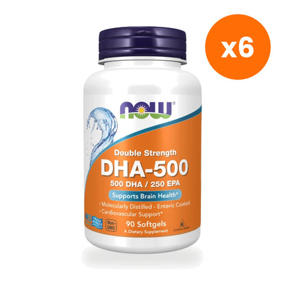 NOW Foods DHA 500 Enteric Coated Fish Oil 1000mg 90 Softgels