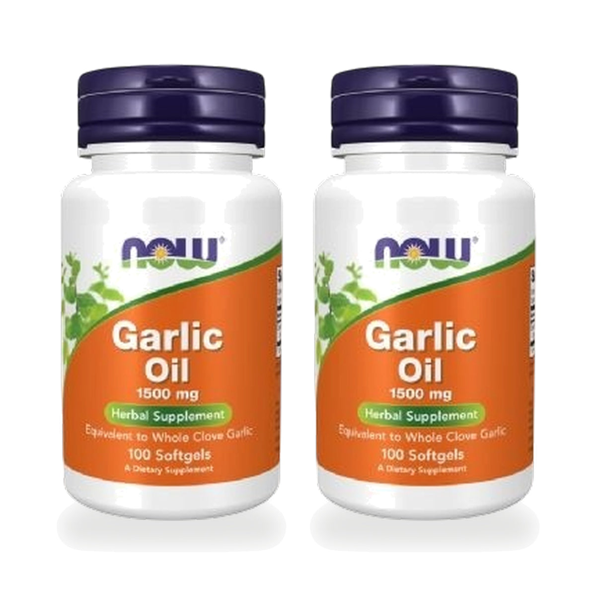 NOW Foods Garlic Oil 1,500mg Vegetable Capsules — Twin Pack