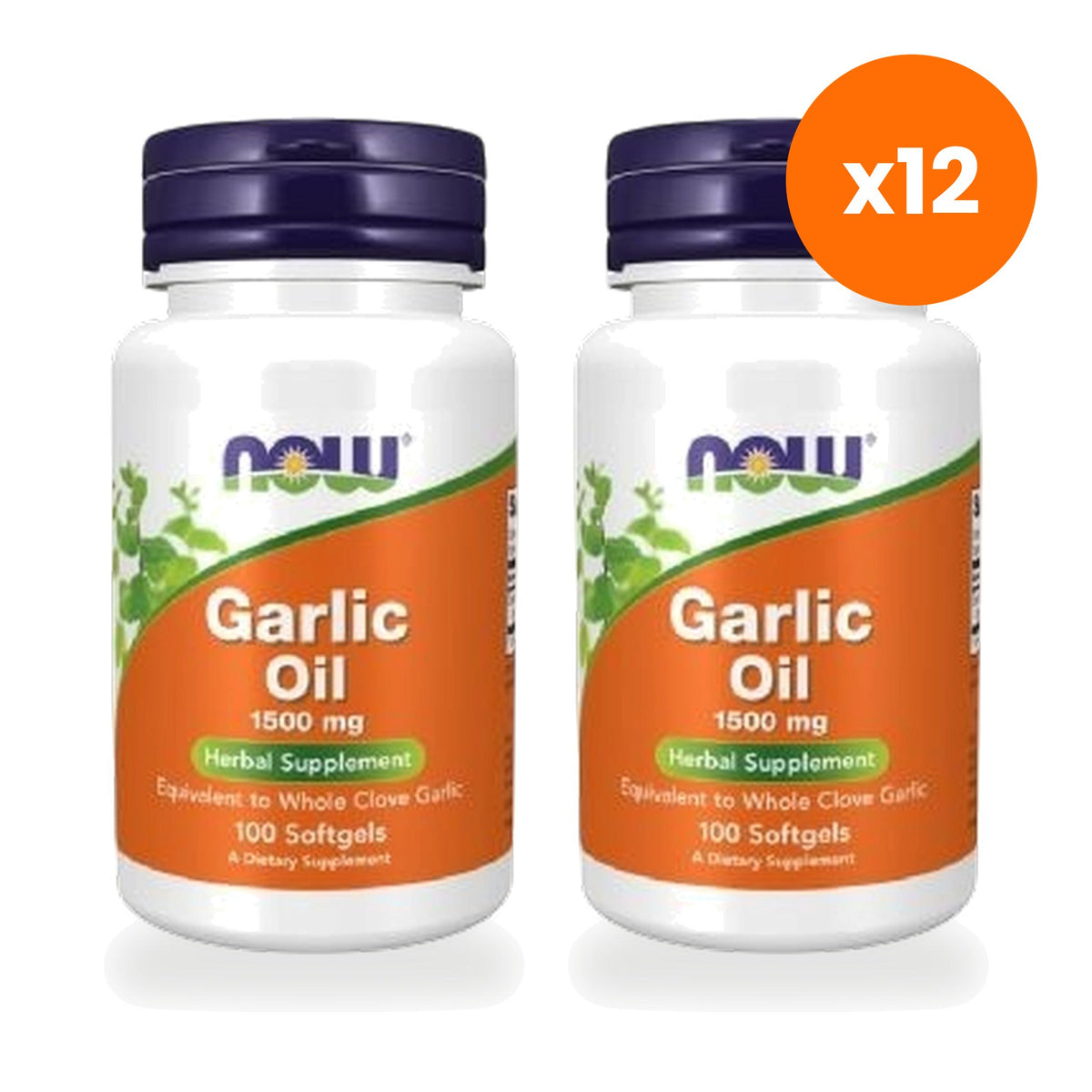 NOW Foods Garlic Oil 1500mg Vegetable Capsules Twin Pack