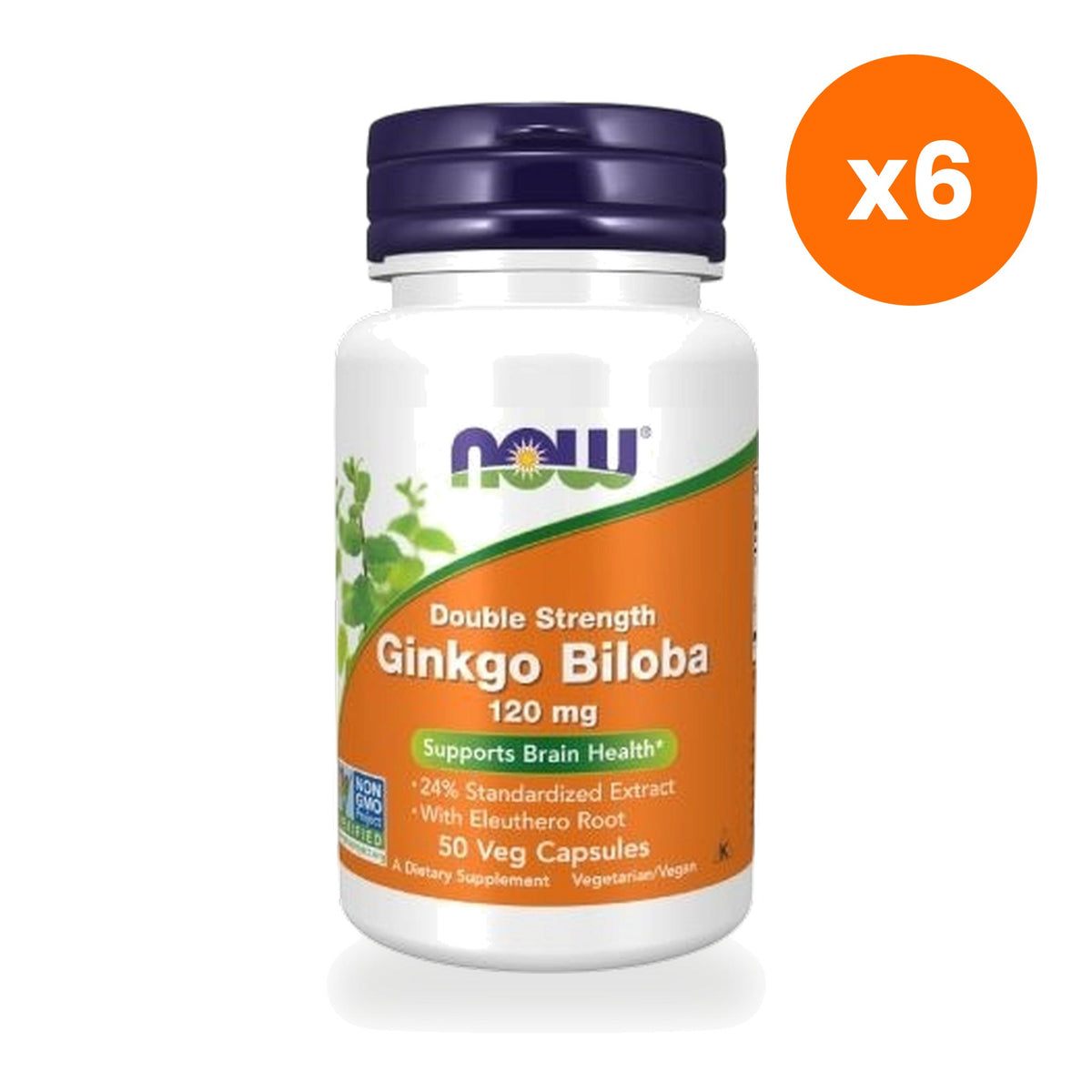 NOW Foods Ginkgo Biloba Double Strength 120mg for Memory and Circulation Support 50 Veg Capsules