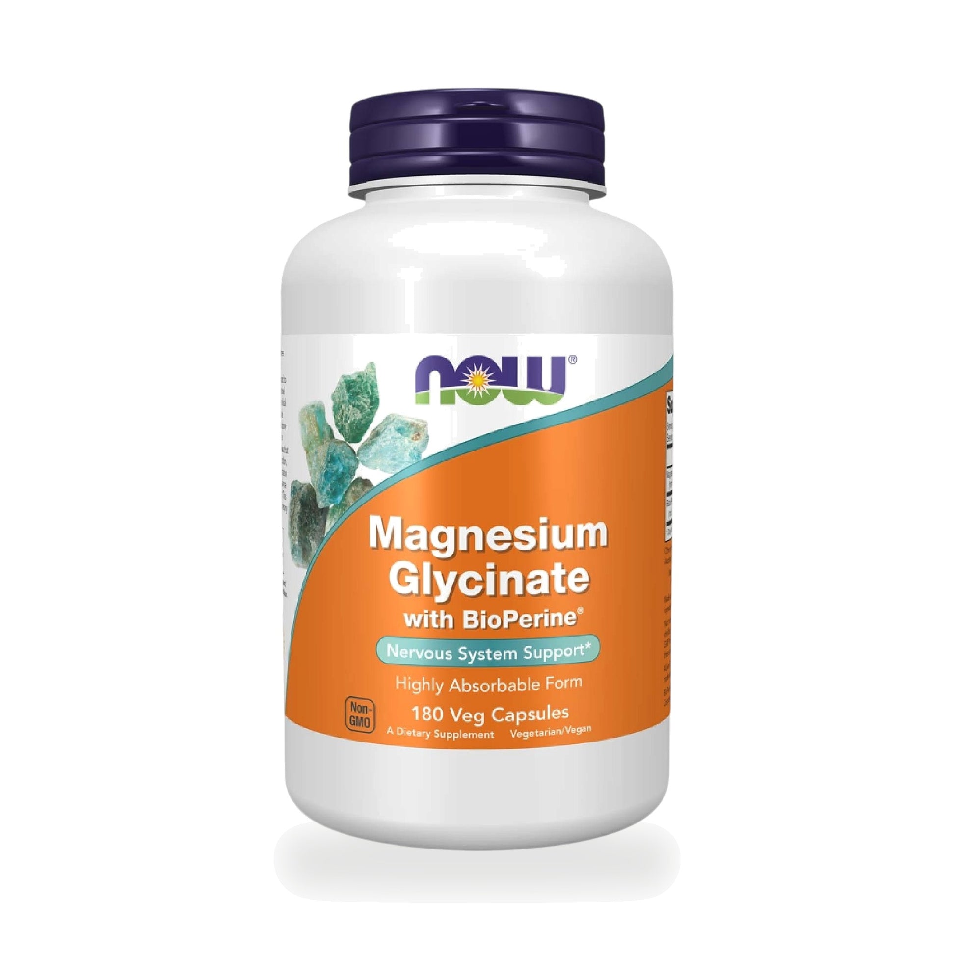 NOW Foods Magnesium Glycinate with BioPerine — 180 Capsules