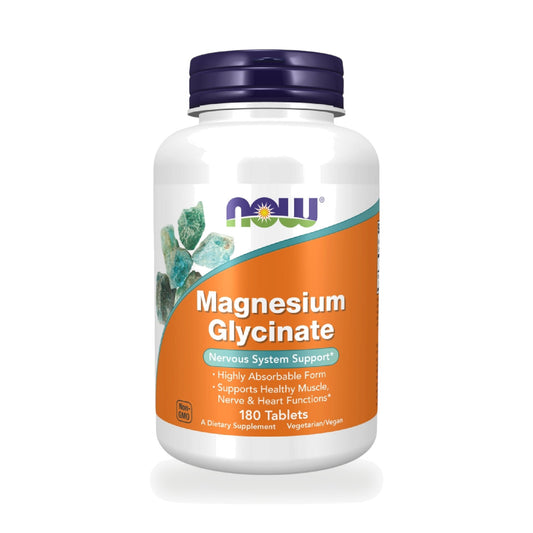 NOW Foods Magnesium Glycinate with BioPerine — 180 Tablets