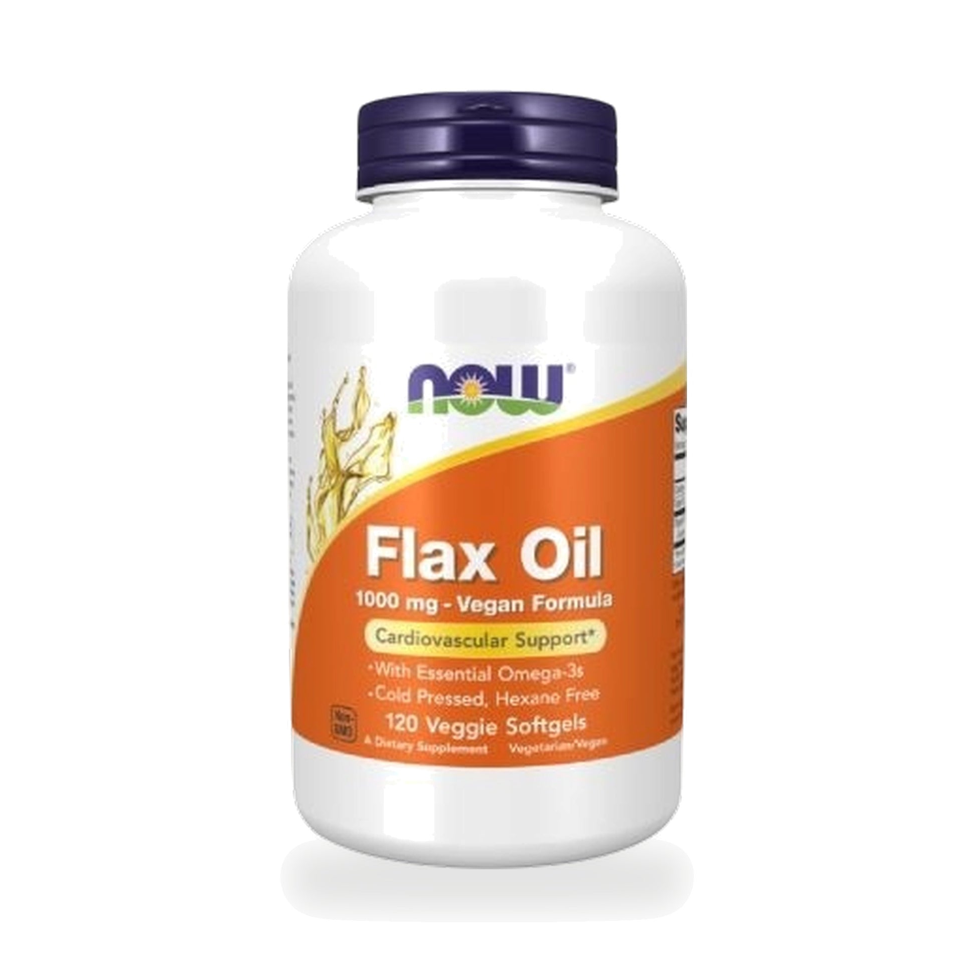 NOW Foods Organic Flax Seed Oil 1,000mg — 120 Veggie Softgels