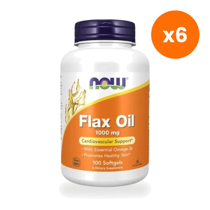 NOW Foods Organic Flax Seed Oil 1000mg Omega 3 for Everyday Wellness 100 Softgels
