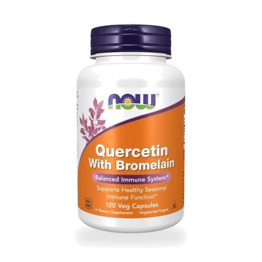NOW Foods Quercetin with Bromelain Veg Capsules 400mg — 120 Veg Capsules
