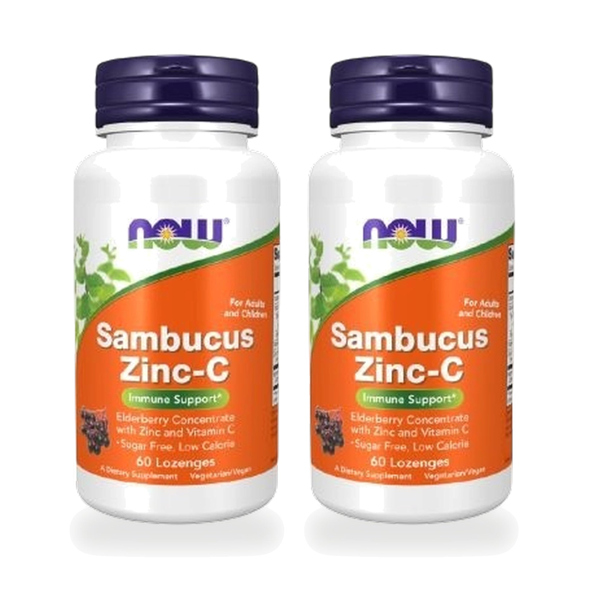 NOW Foods Sambucus Zinc-C Elderberry Chewable Tablets — Twin Pack