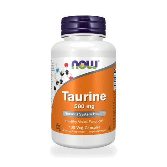 NOW Foods Taurine Veg Capsules 500mg — 100 Veg Capsules