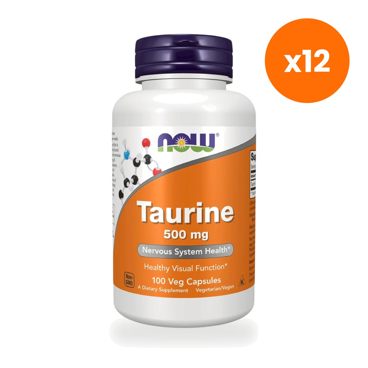 NOW Foods Taurine Veg Capsules 500mg 100 Veg Capsules