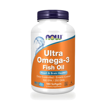 NOW Foods Ultra Omega-3 Fish Oil Softgels 1,000mg — 180 Softgels