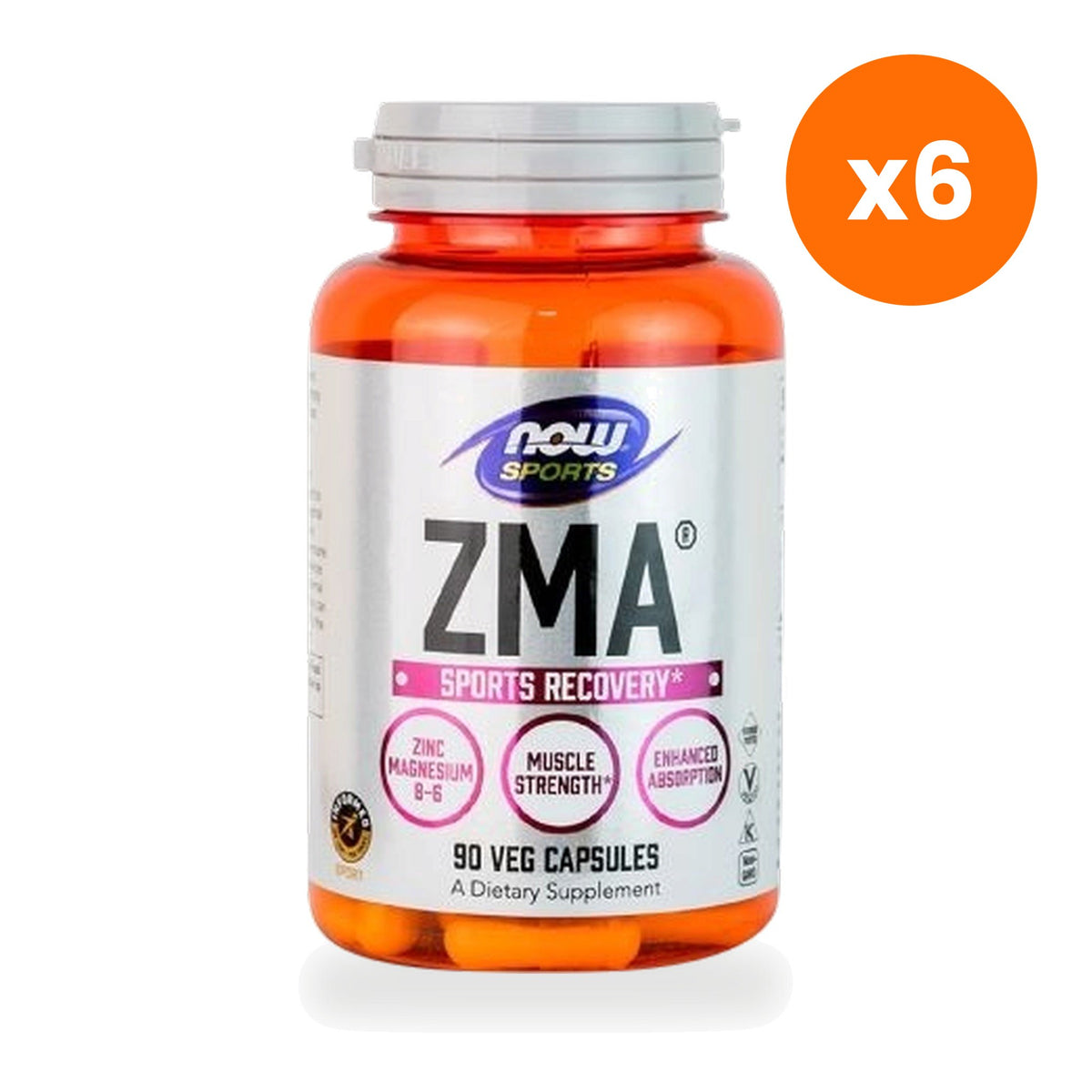 NOW Foods ZMA Zinc Magnesium Vitamin B6 90 Capsules