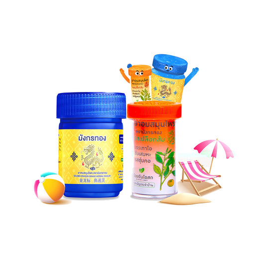 Ouay Un Osoth Golden Dragon Herbal Inhaler & Orange Peel Lozenges Set
