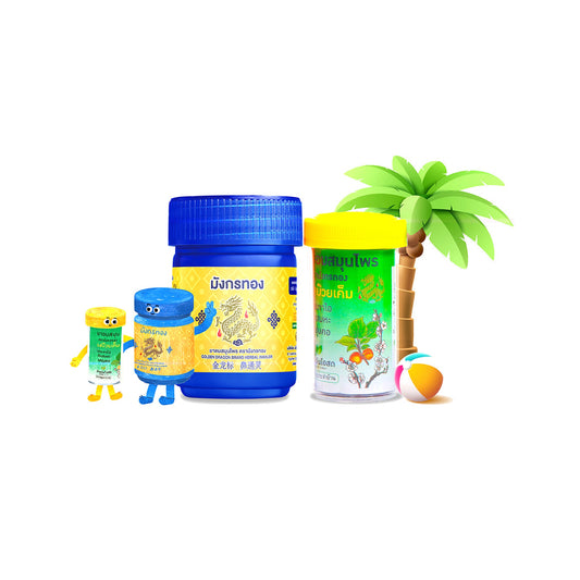 Ouay Un Osoth Golden Dragon Herbal Inhaler & Salted Plum Lozenges Set
