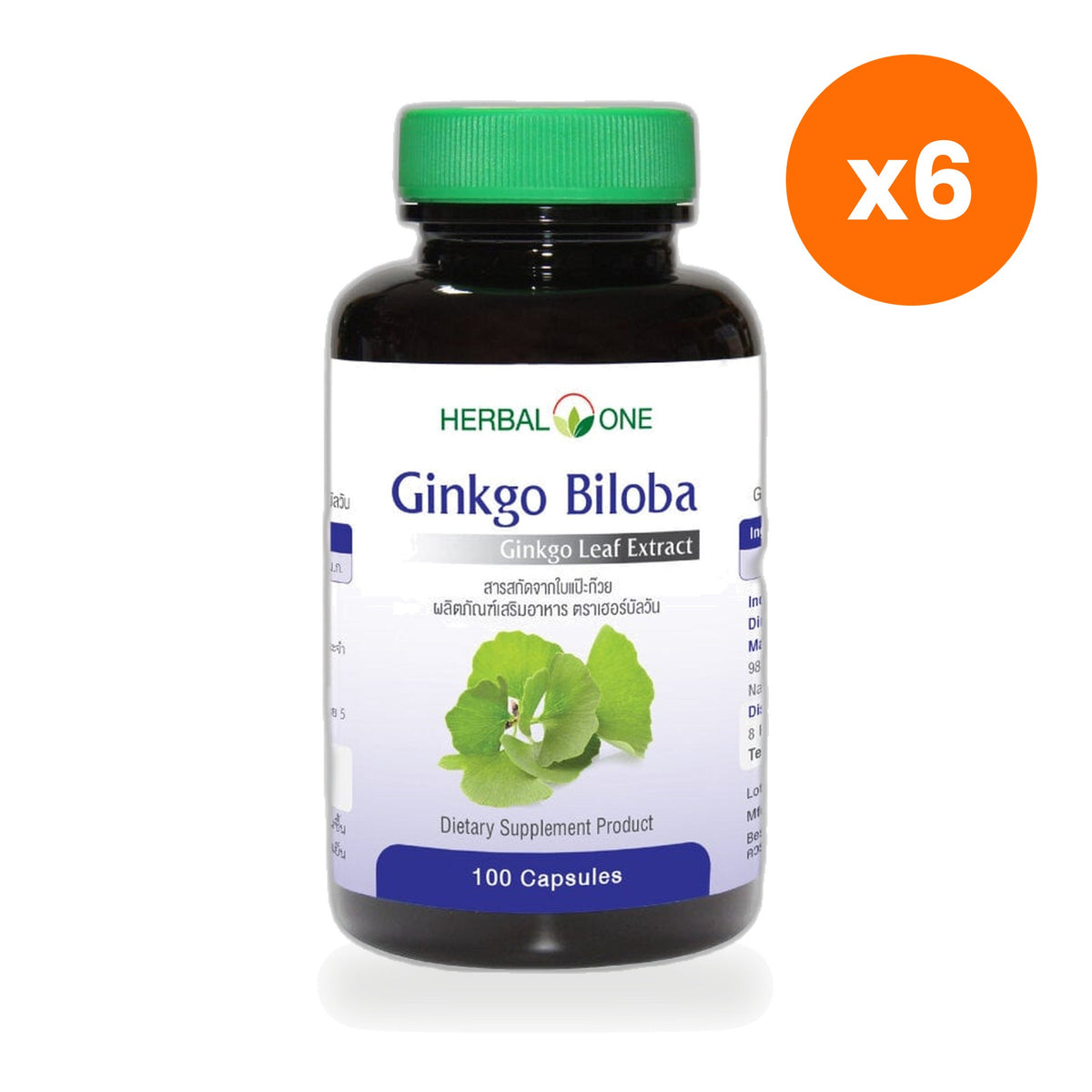 Ouay Un Osoth Herbal One Ginkgo Biloba 40mg 100 Capsules