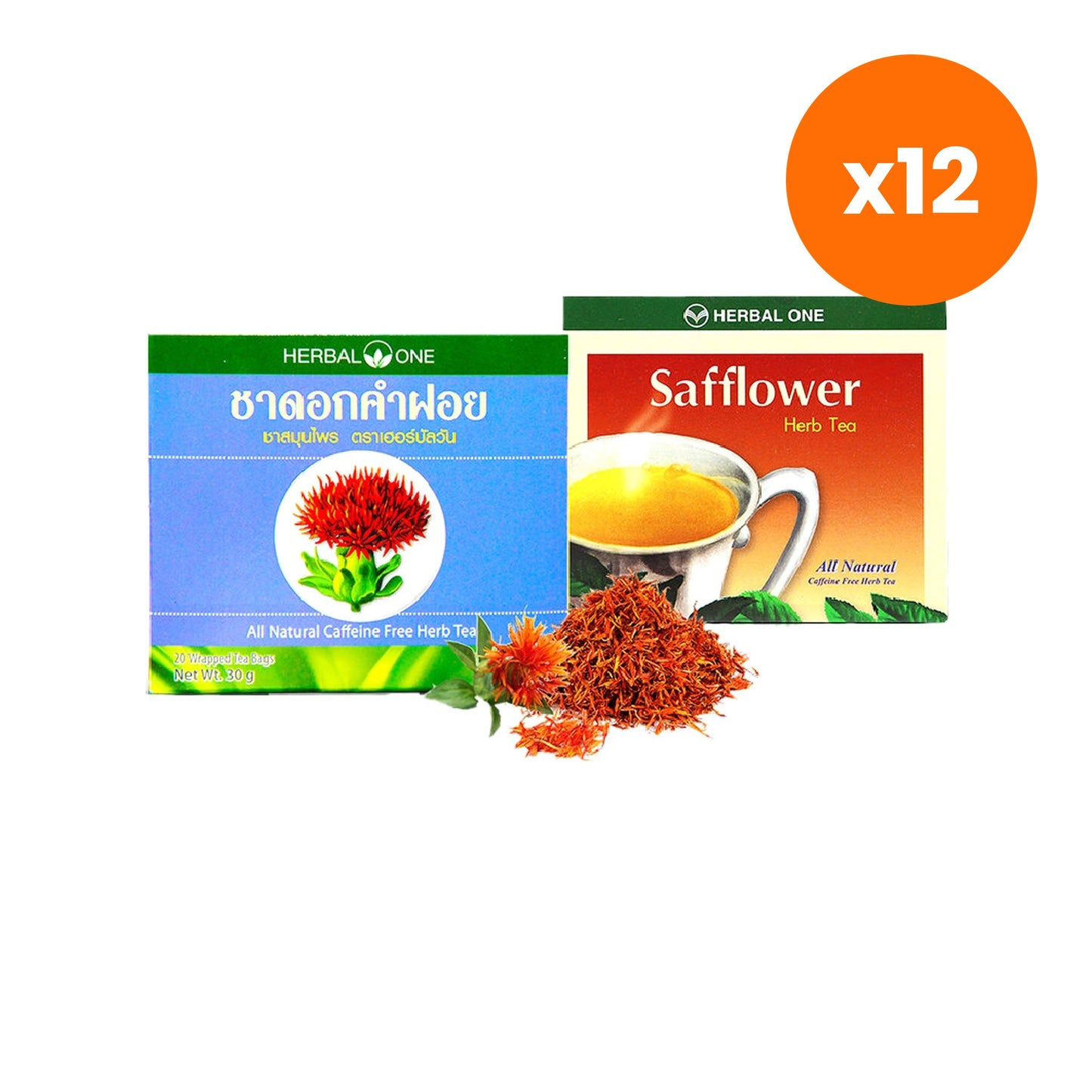 Ouay Un Osoth Safflower Herbal Tea for Antioxidant Support 20 Tea Bags 30 g