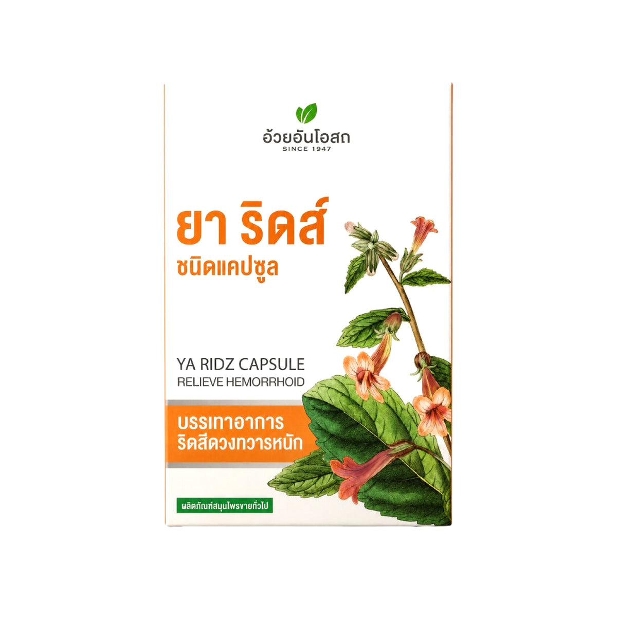Ouay Un Osoth Ya Ridz Traditional Thai Herbal Capsules — 30 or 100 Capsules