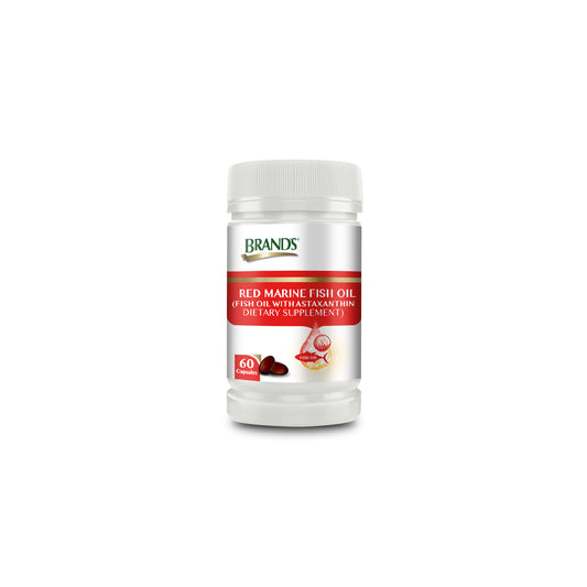 BRAND'S Red Marine Fish Oil Capsules 500mg for Omega 3 Support 2 x 60 Capsules