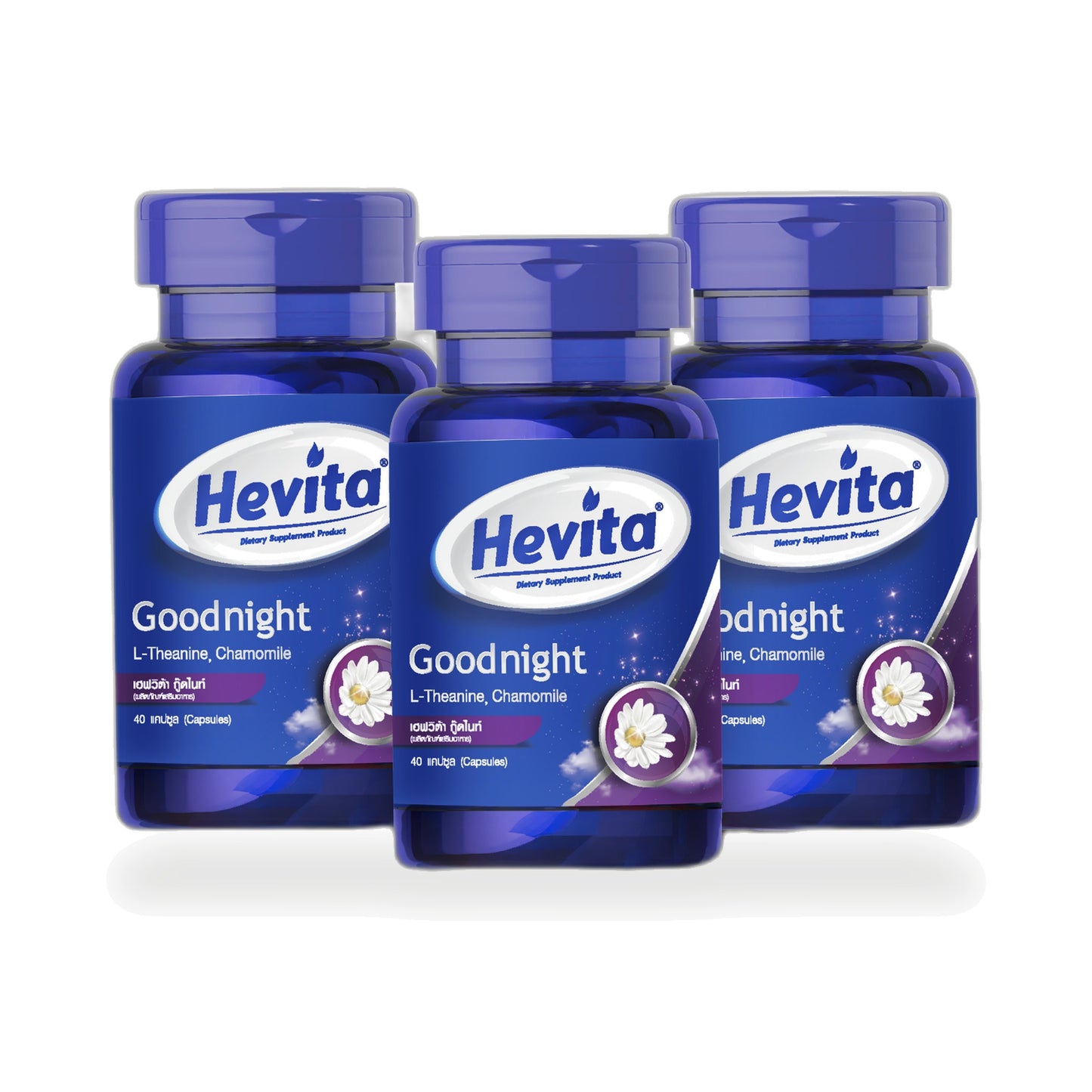 Panapat Hevita Good Night L-Theanine & GABA Capsules — 3 x 40 Capsules