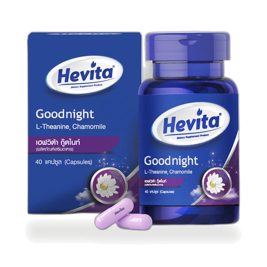 Panapat Hevita Good Night L-Theanine & GABA Capsules — 40 Capsules