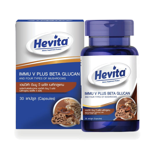 Panapat Hevita Immu V+ Beta-Glucan & Mushroom Capsules — 30 Capsules
