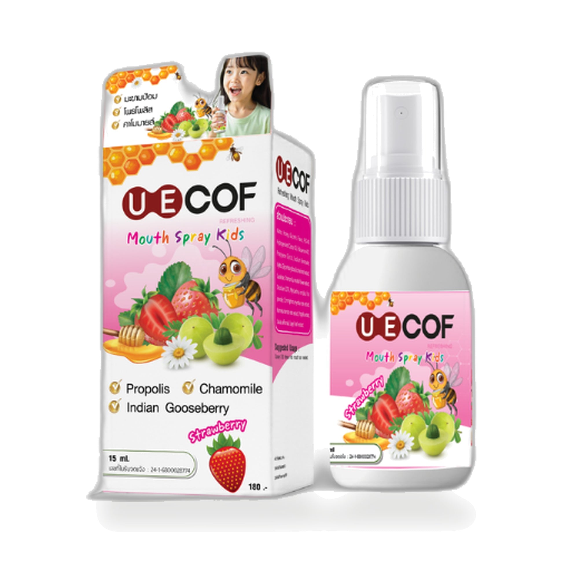Panapat Uecof Kids Refreshing Mouth Spray Strawberry — 15 ml
