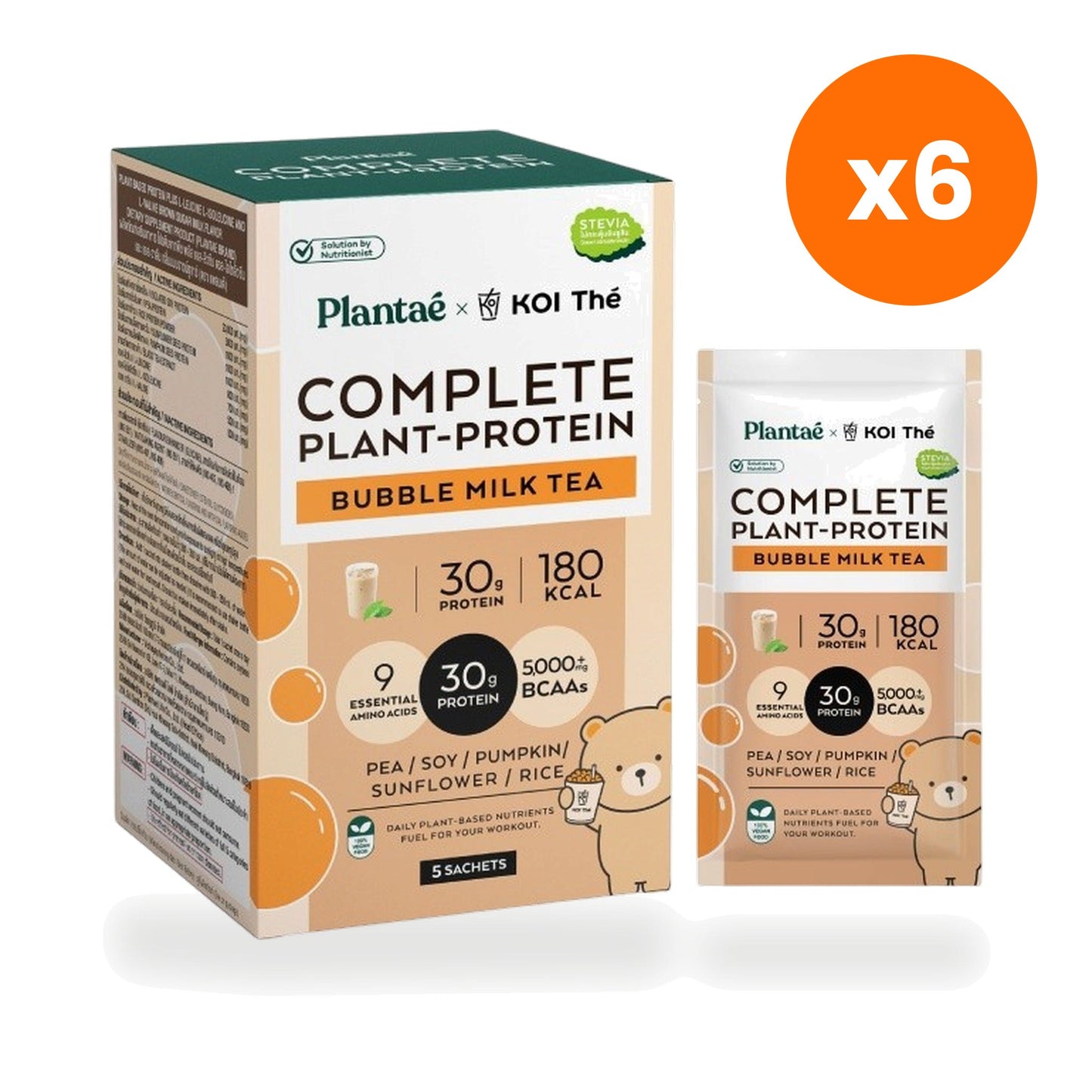 Plantae Complete Plant Protein Bubble Milk Tea Powder Box for Muscle Recovery