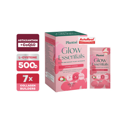 Plantae Glow Essentials Lychee Licious Plant Protein Drink Powder (Box)