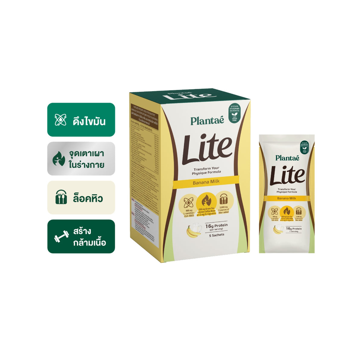 Plantae Lite Protein Banana Milk Plant-Based Drink Powder (Box)