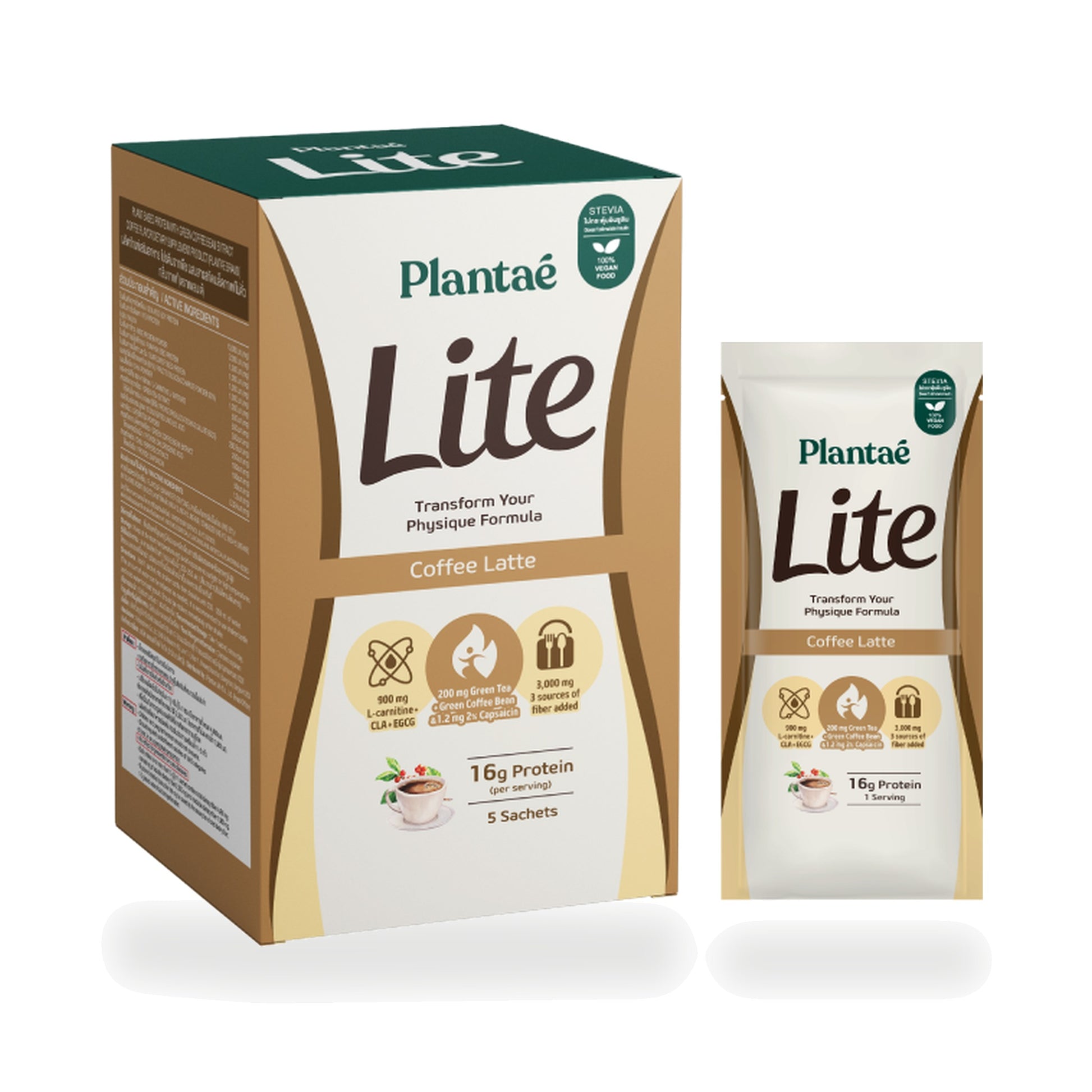 Plantae Lite Protein Coffee Latte Plant-Based Drink Powder (Box)