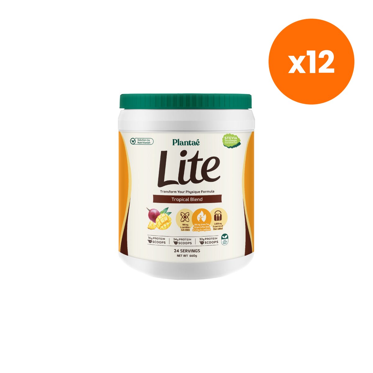Plantae Lite Protein Tropical Blend Plant Based Powder for Weight Management