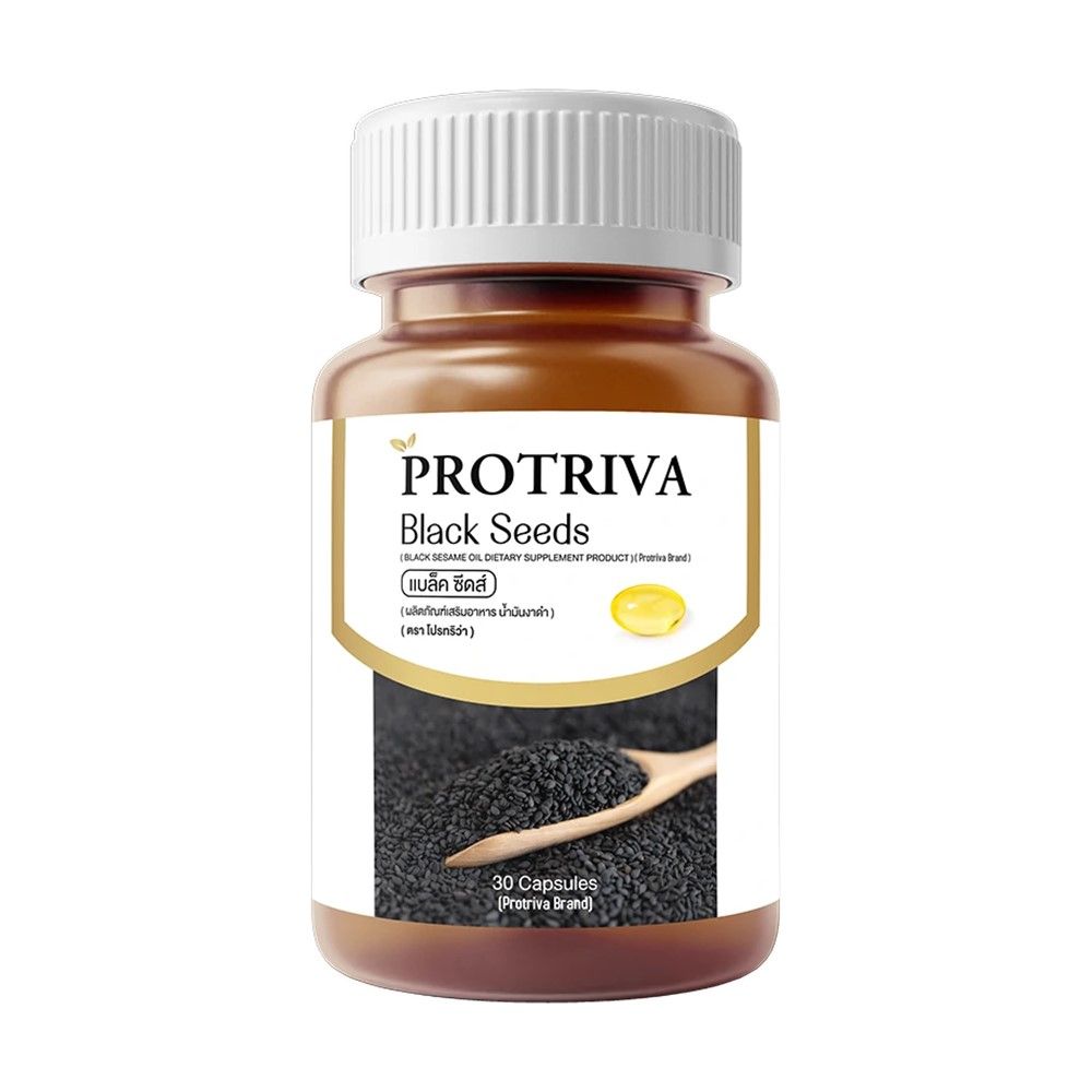 Protriva Black Seeds Cold-Pressed Black Sesame Oil Capsules — 30 Capsules