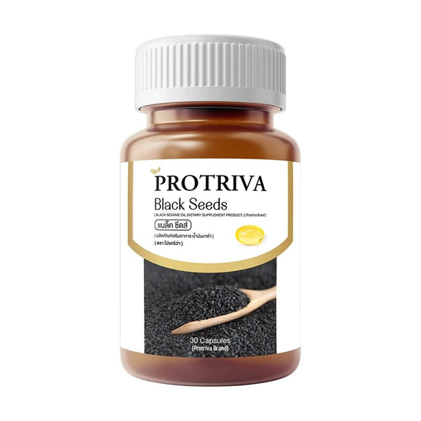 Protriva Black Seeds Cold-Pressed Black Sesame Oil Capsules — 30 Capsules