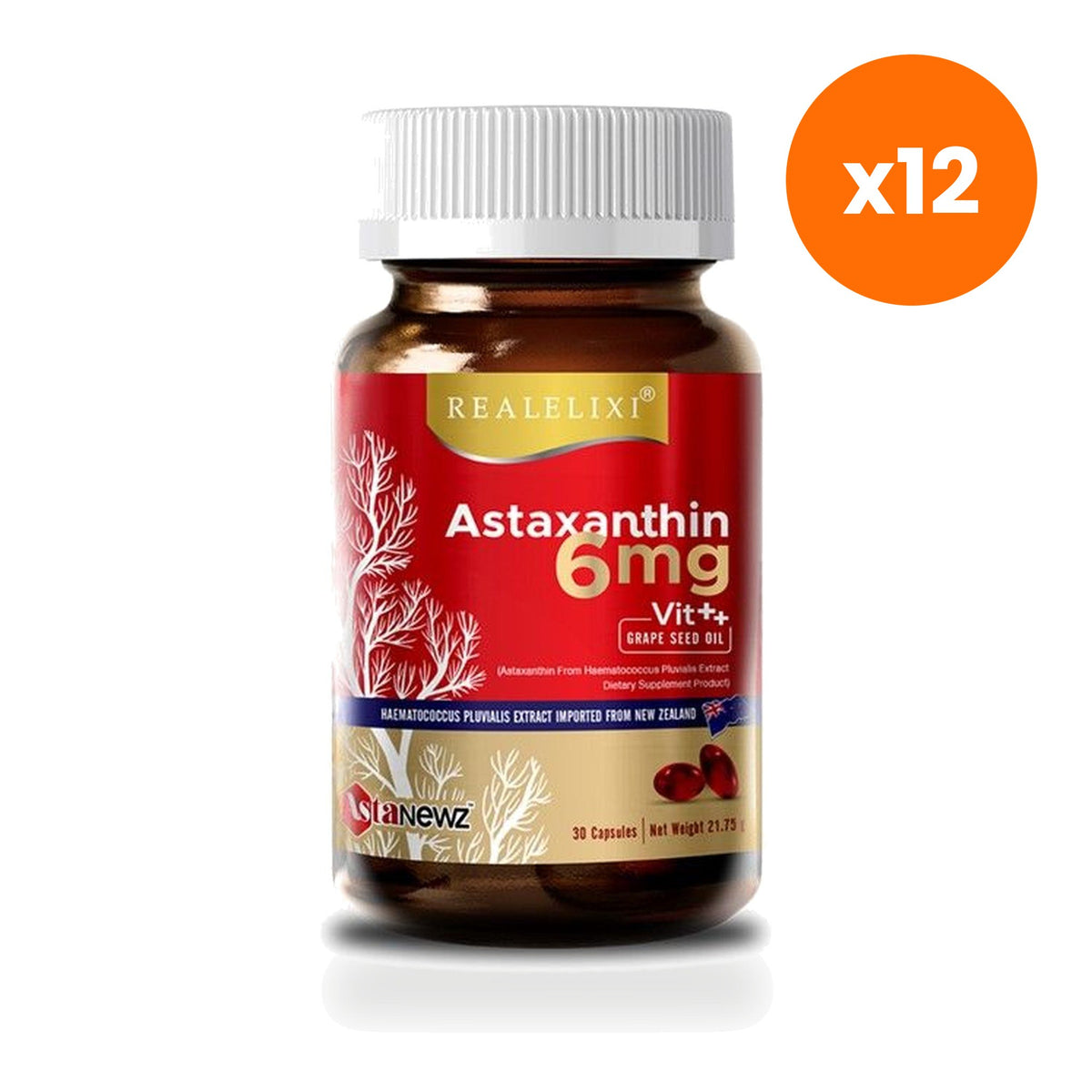 Real Elixir Astaxanthin Vit Plus 6mg 30 Capsules