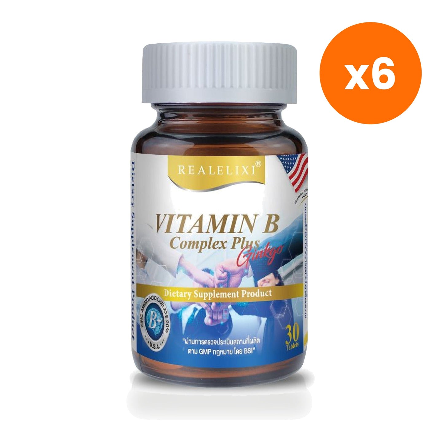 Real Elixir Vitamin B Complex Plus Ginkgo Biloba 30 Tablets