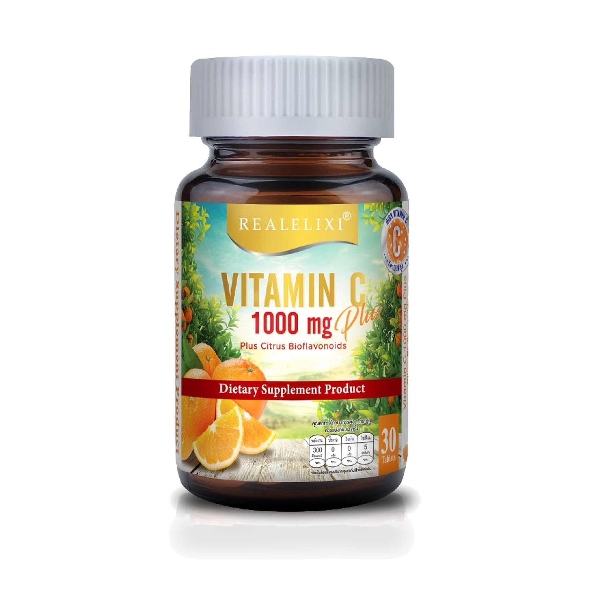 Real Elixir Vitamin C 1,000mg Plus Bioflavonoids Tablets — 30 Tablets
