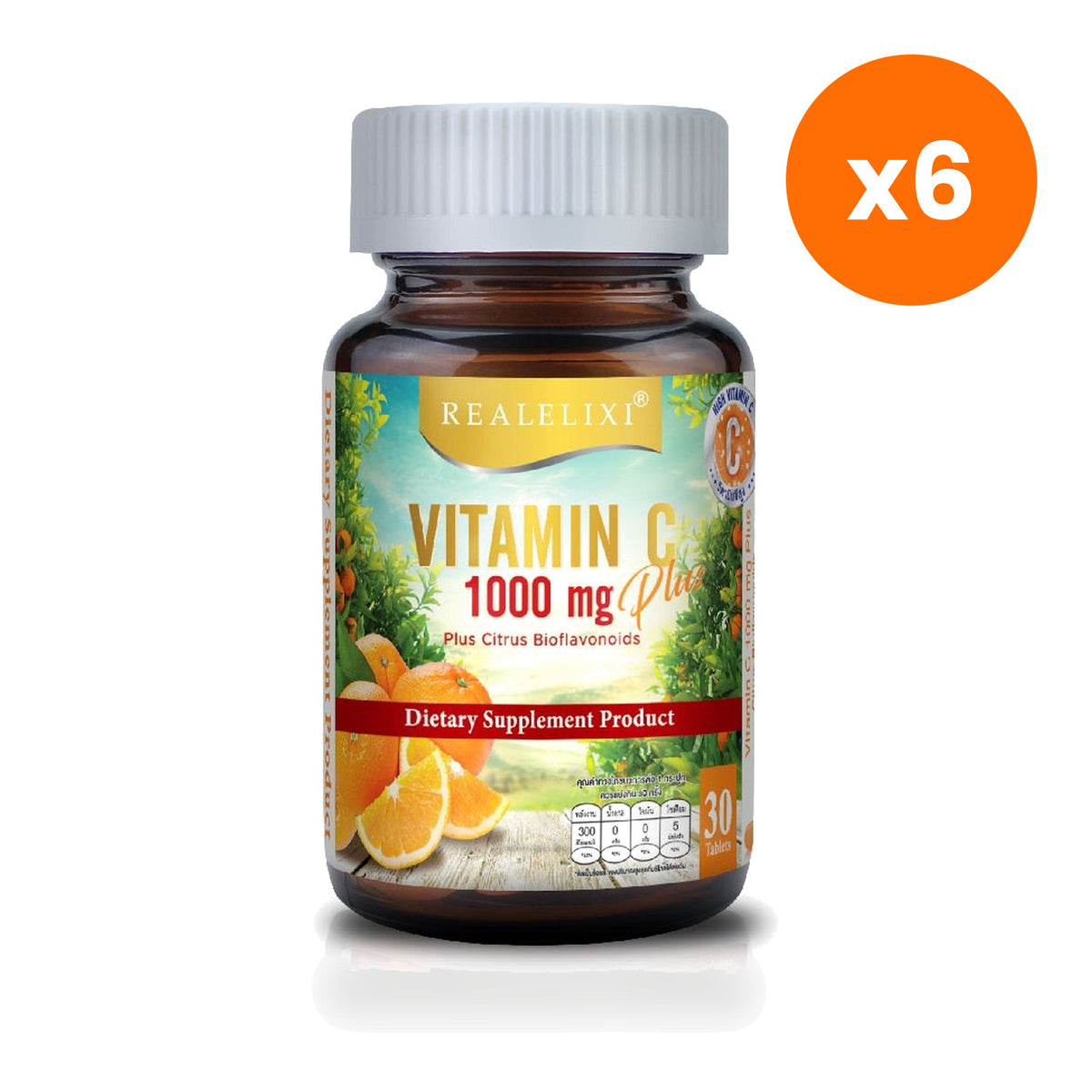 Real Elixir Vitamin C 1000mg Plus Bioflavonoids 30 Tablets