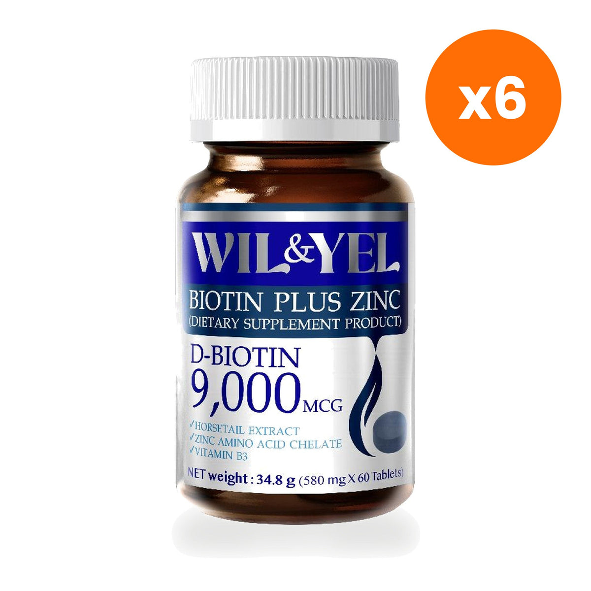 Real Elixir Will Yell Biotin Zinc 60 Tablets