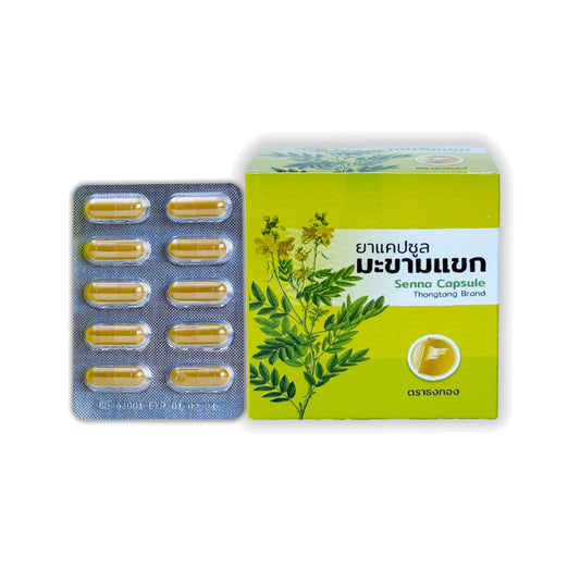 Thongtong Osoth Senna Leaf for Bedtime Regularity Support 100 Capsules