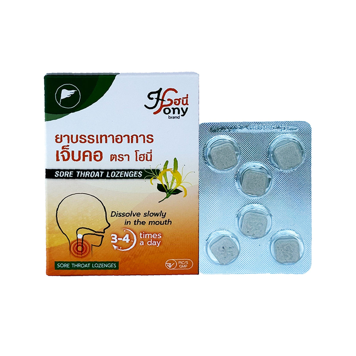 Thongtong Osoth Soothing Throat Lozenges (Honey) — 12 Lozenges