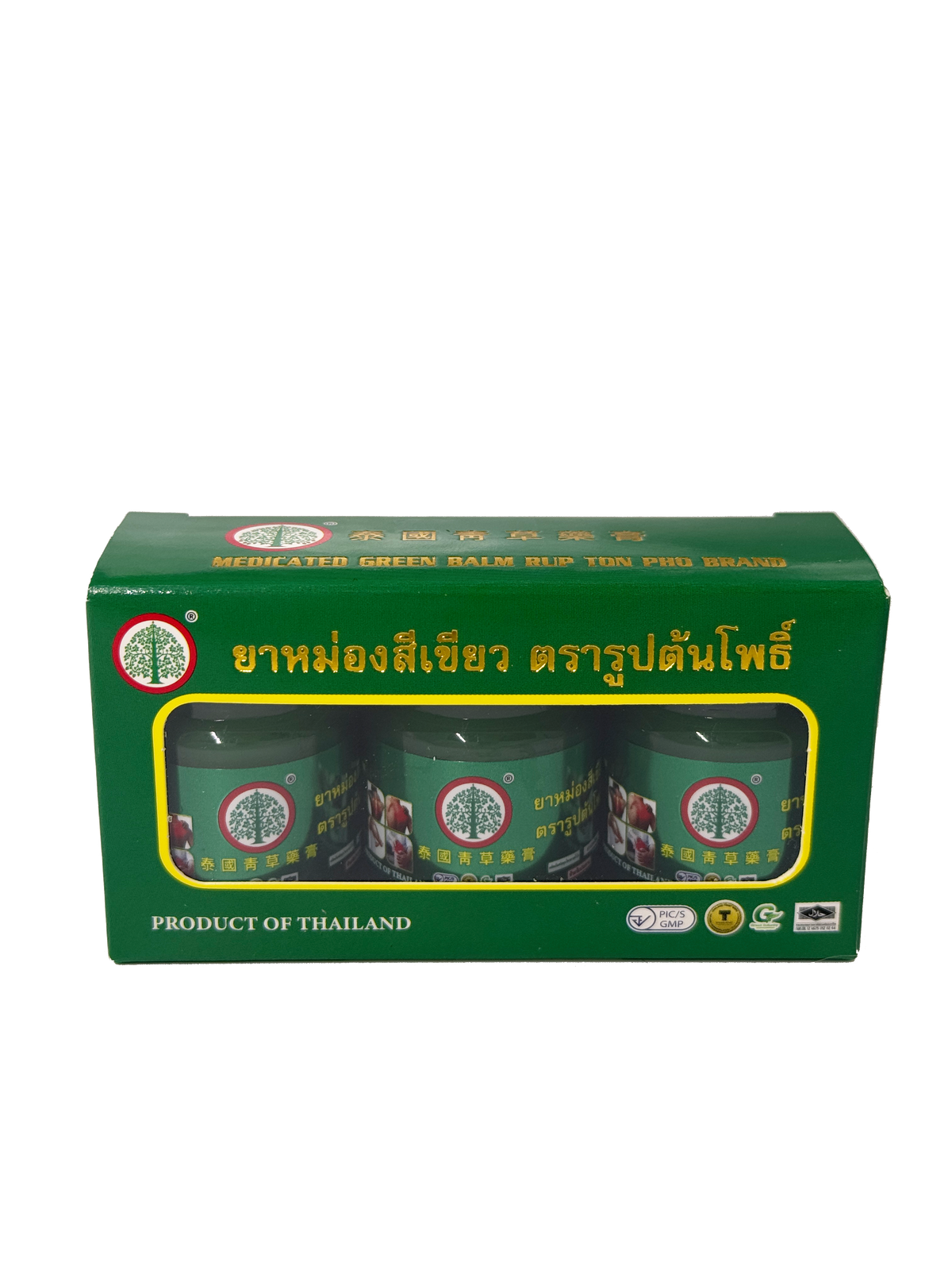 Traditional Thai Green Herbal Balm (Bodhi Tree) — 3 x 15 g