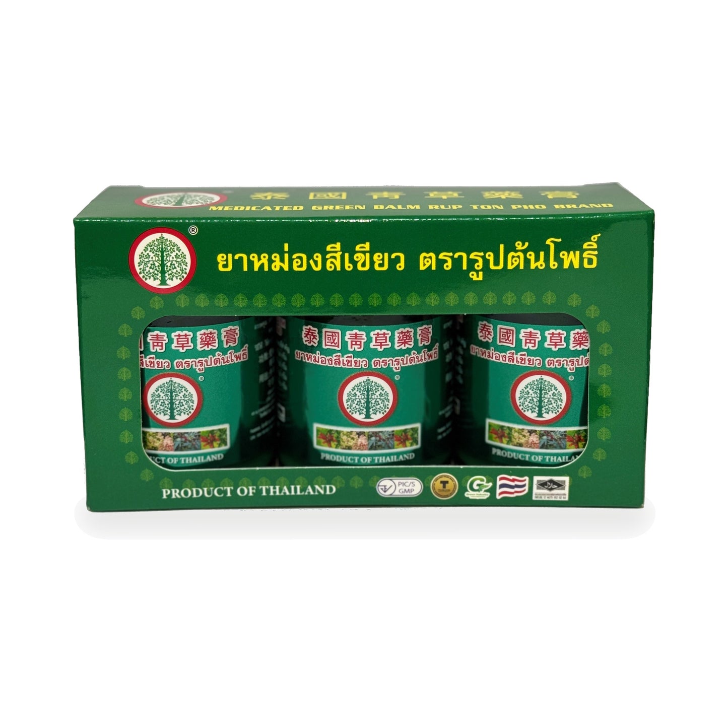 Traditional Thai Green Herbal Balm (Bodhi Tree) — 3 x 50 g