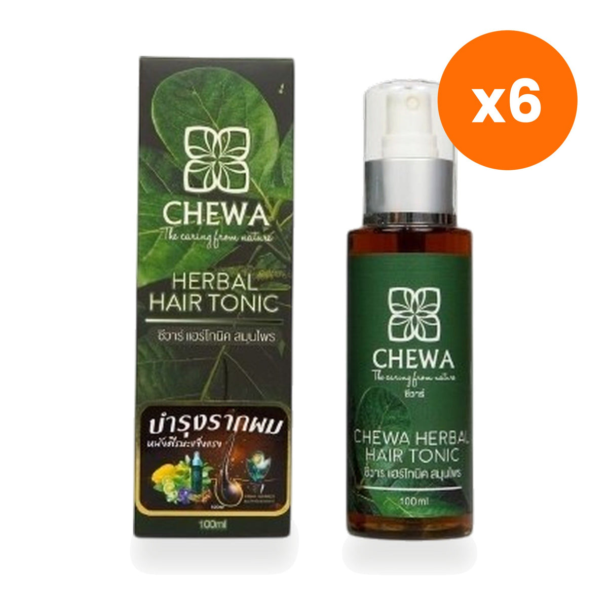 Tumrub Thai Chewa Herbal Scalp Hair Tonic for Nourished Roots 100 ml