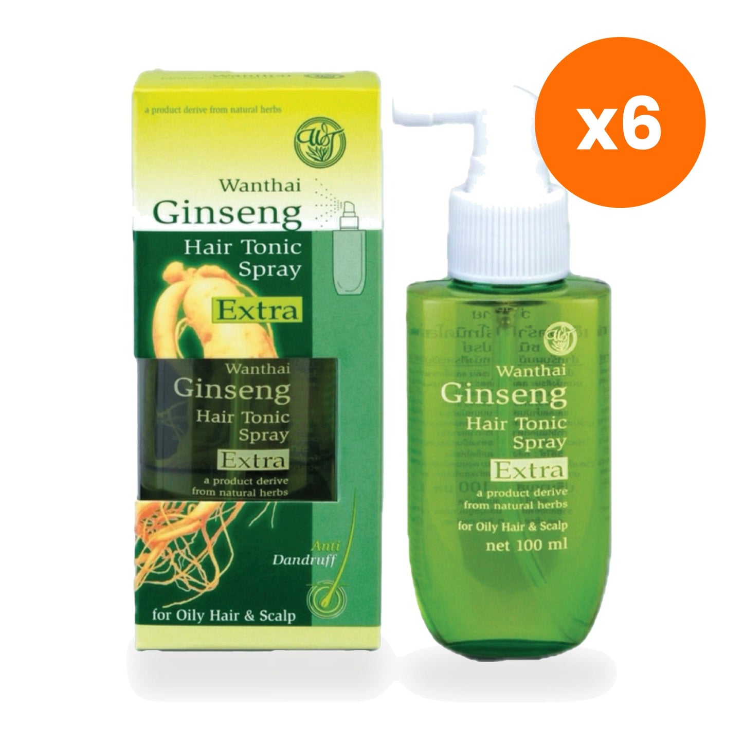 Tumrub Thai Ginseng Herbal Hair Tonic Oily Scalp for Lightweight Freshness 100 ml