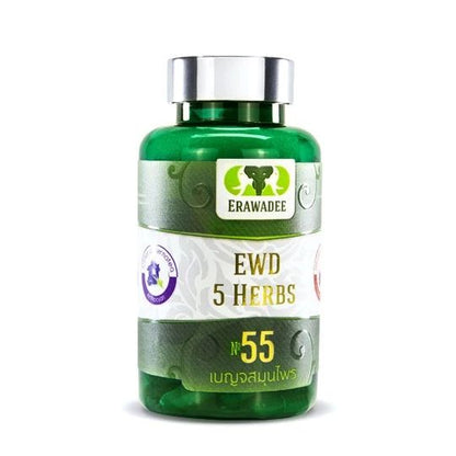 Erawadee No.55 Power of 5 Herbs Capsules 500mg 120 Capsules