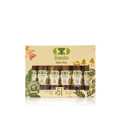 Erawadee No.51 Ya Dom Herbal Inhaler Roll On Aromatherapy 12 x 8 ml