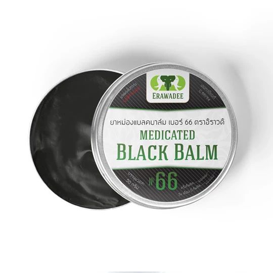Erawadee No.66 Royal Black Herbal Balm with Agarwood Joint 50 g