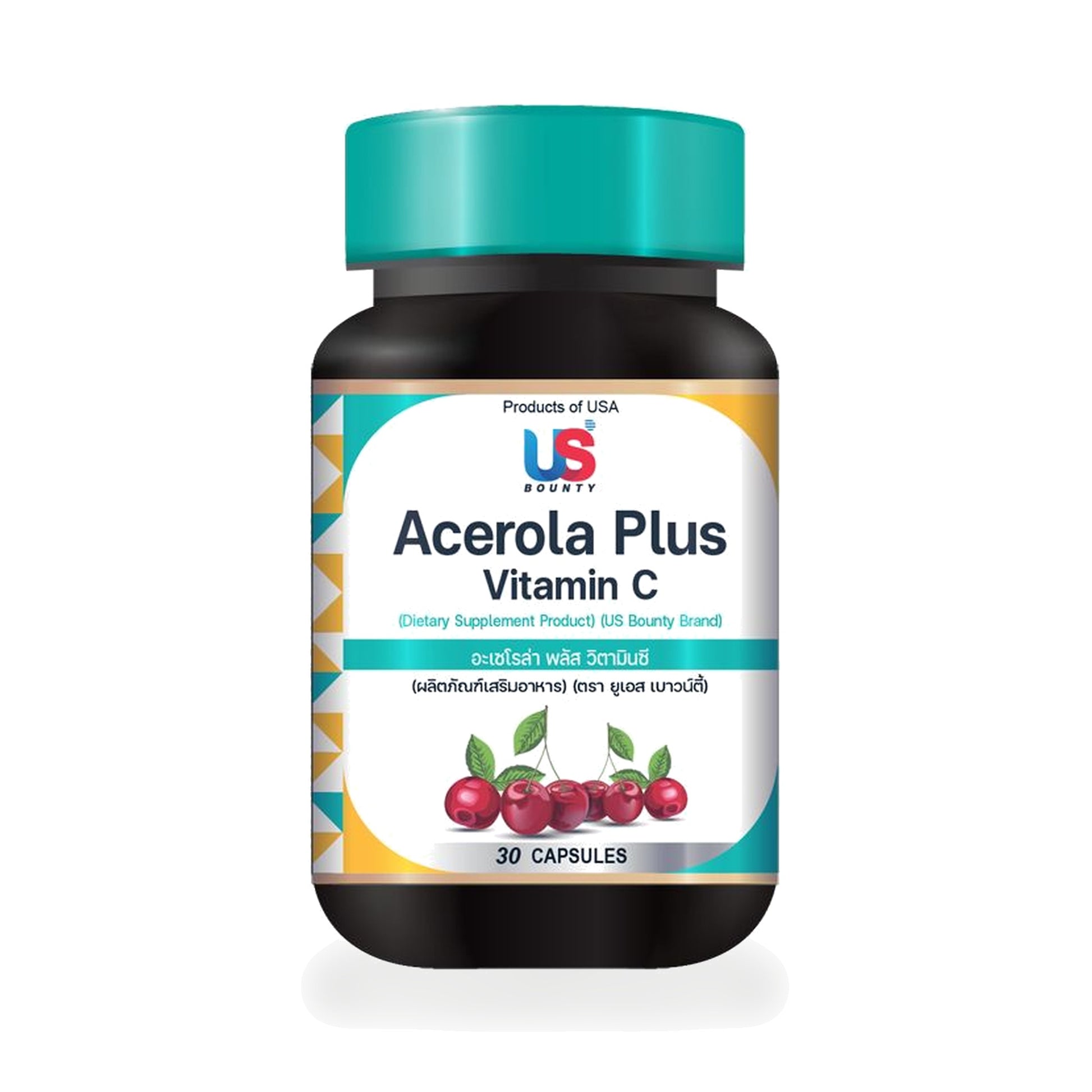 US Bounty Acerola Cherry Vitamin C Capsules — 30 Capsules