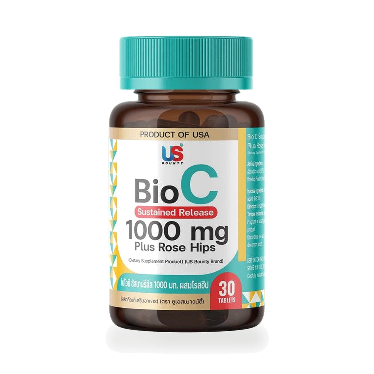 US Bounty Bio-C 1,000mg Sustained-Release Vitamin C Tablets — 30 Tablets