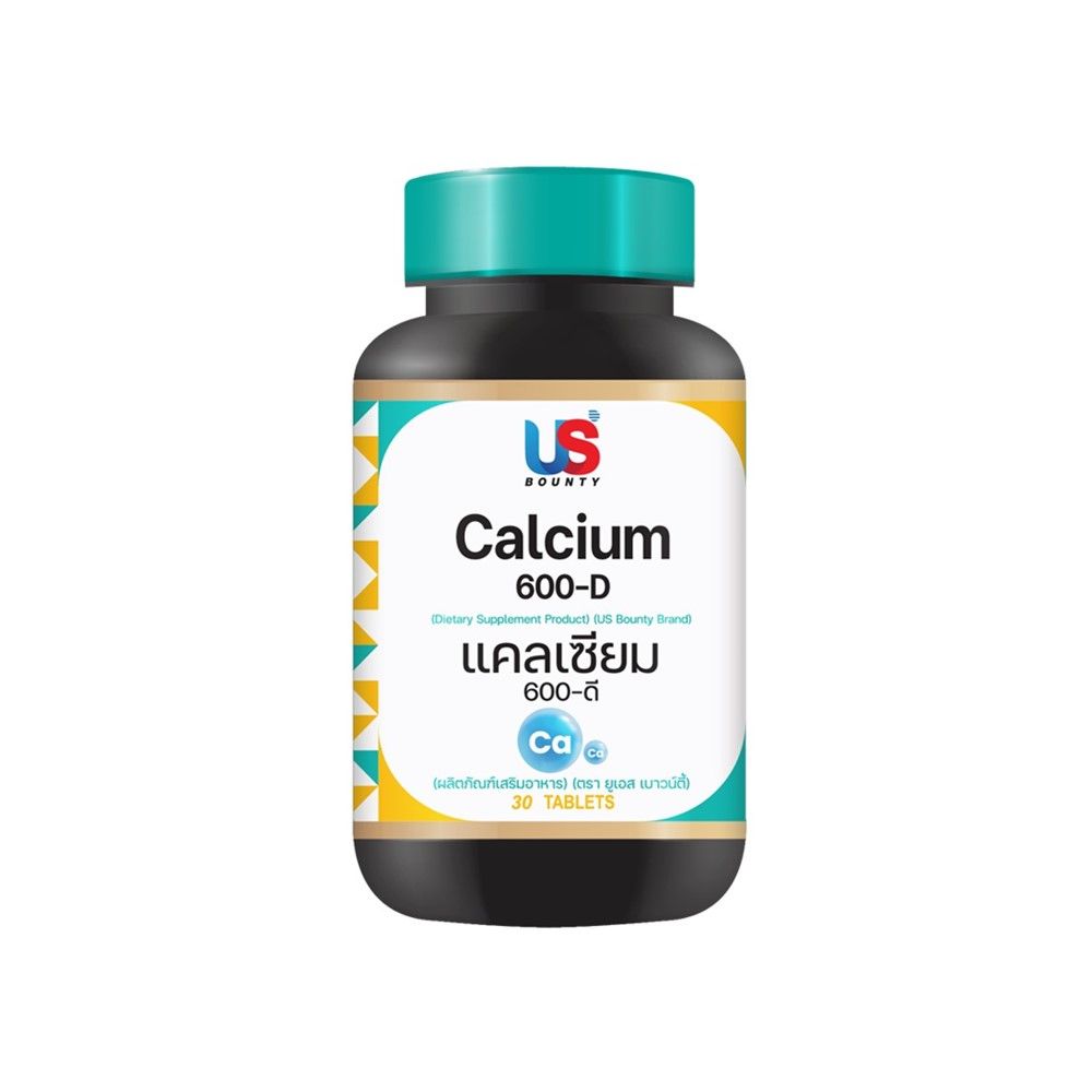 US Bounty Calcium 600 + Vitamin D3 Tablets — 30 Tablets