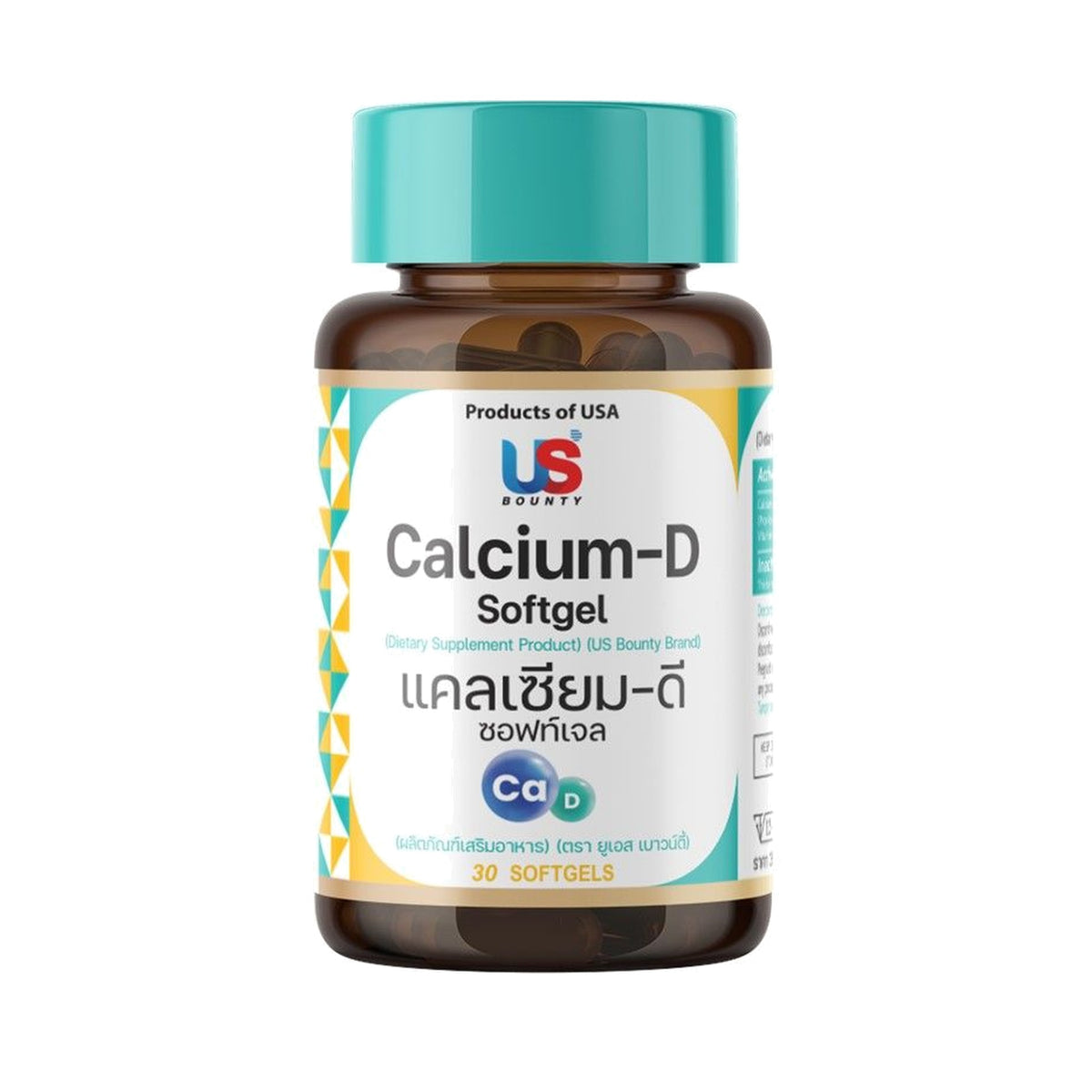 US Bounty Calcium-D Calcium Carbonate 1,250mg Softgels — 30 Softgels