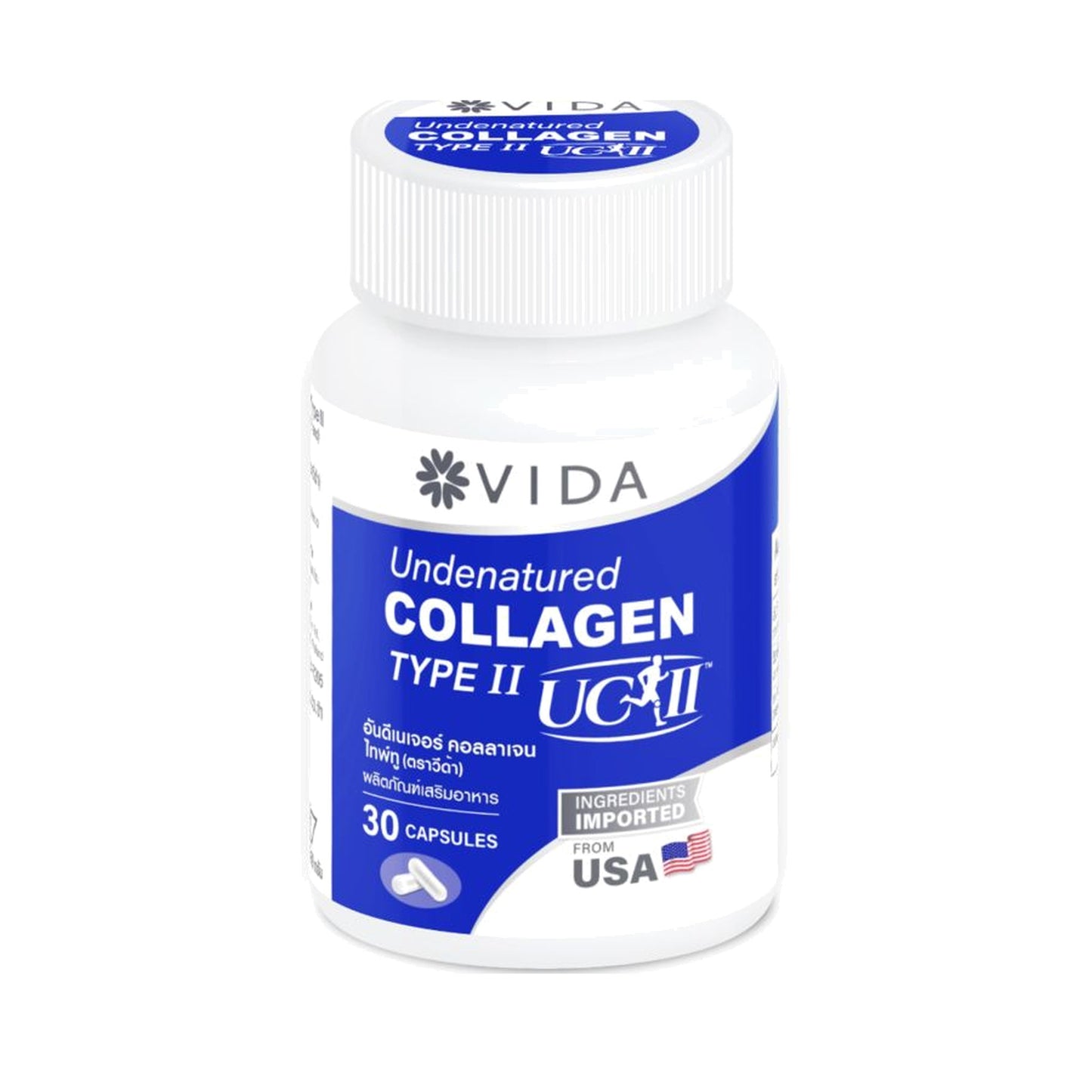 VIDA Collagen Type II Undenatured 40mg Capsules — 30 Capsules